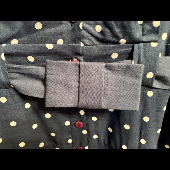 **One of a kind navy polka dot button dress** - Picture 8 of 11